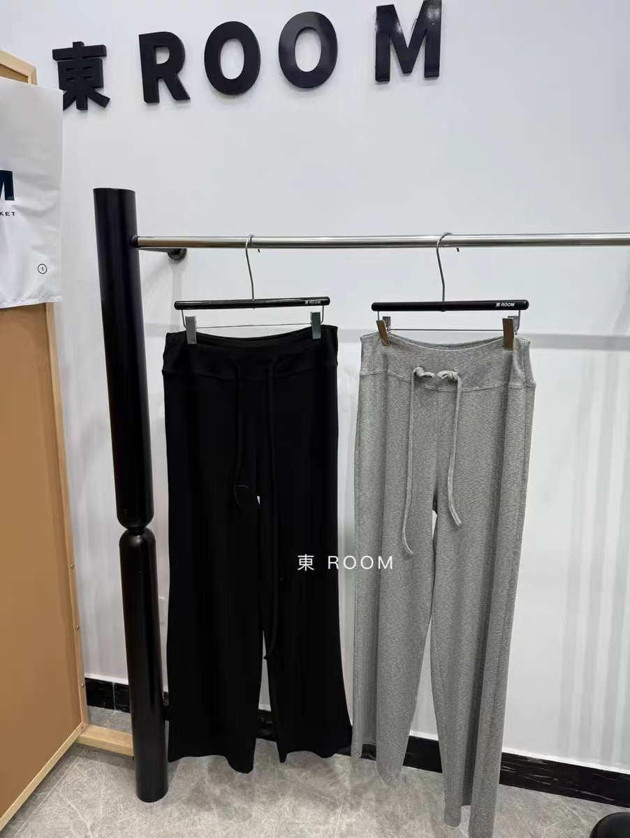 （東Room）夏季新款纯色垂感休闲裤宽松直筒运动休闲风