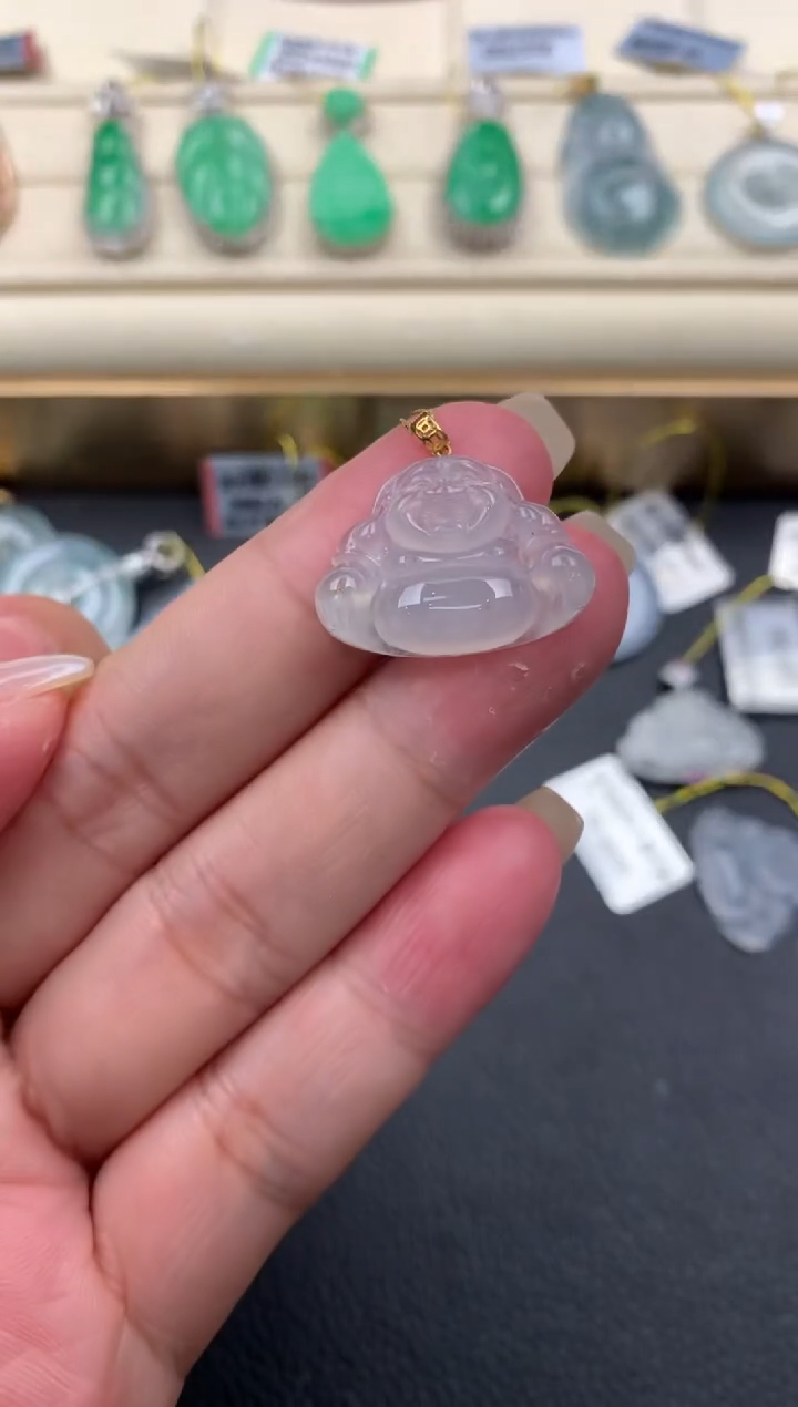 【闪购商品】翡翠颈饰18K金镶嵌Q679      