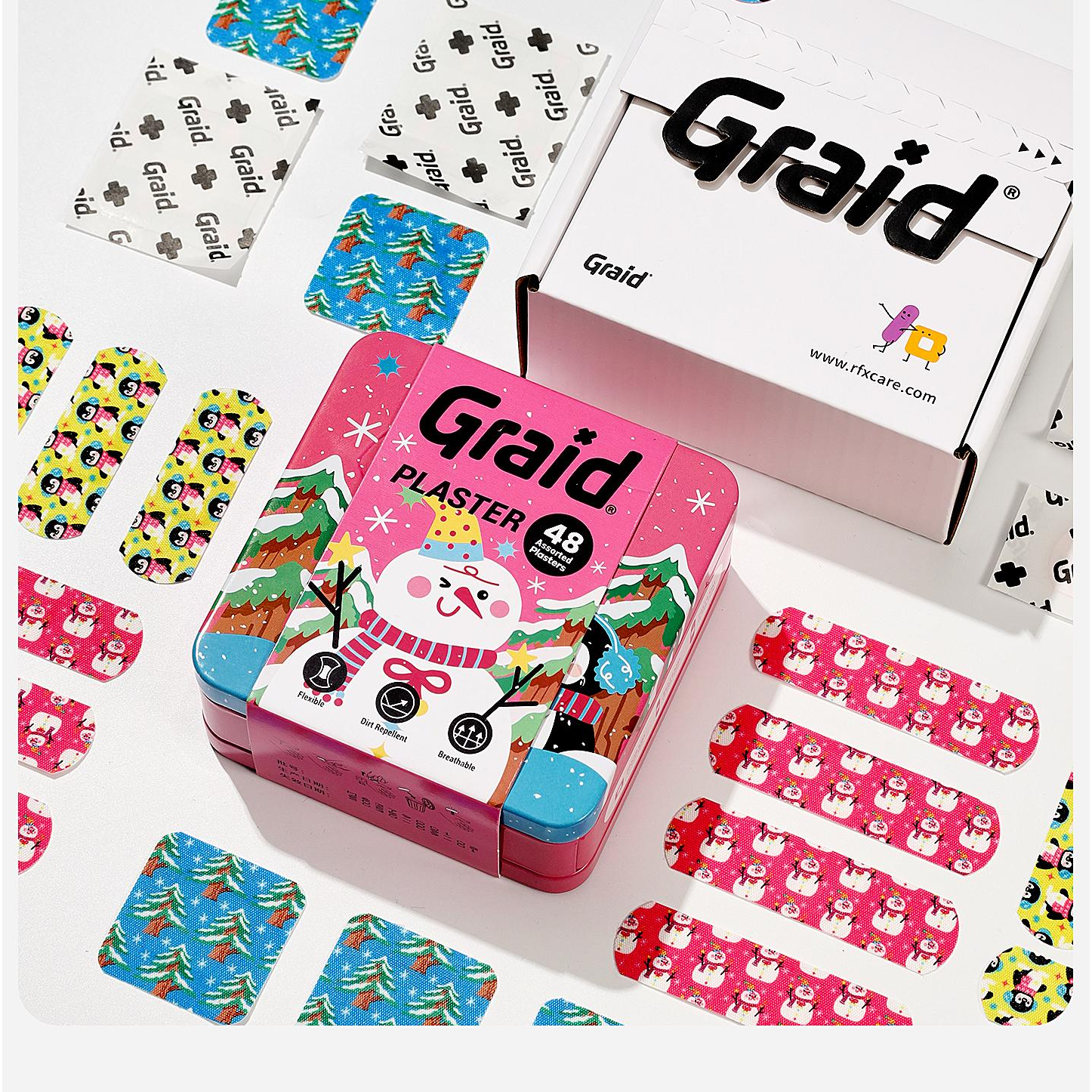 铁盒卡通弹力型透气防护贴可爱防护贴高颜值成人异形防护贴儿童