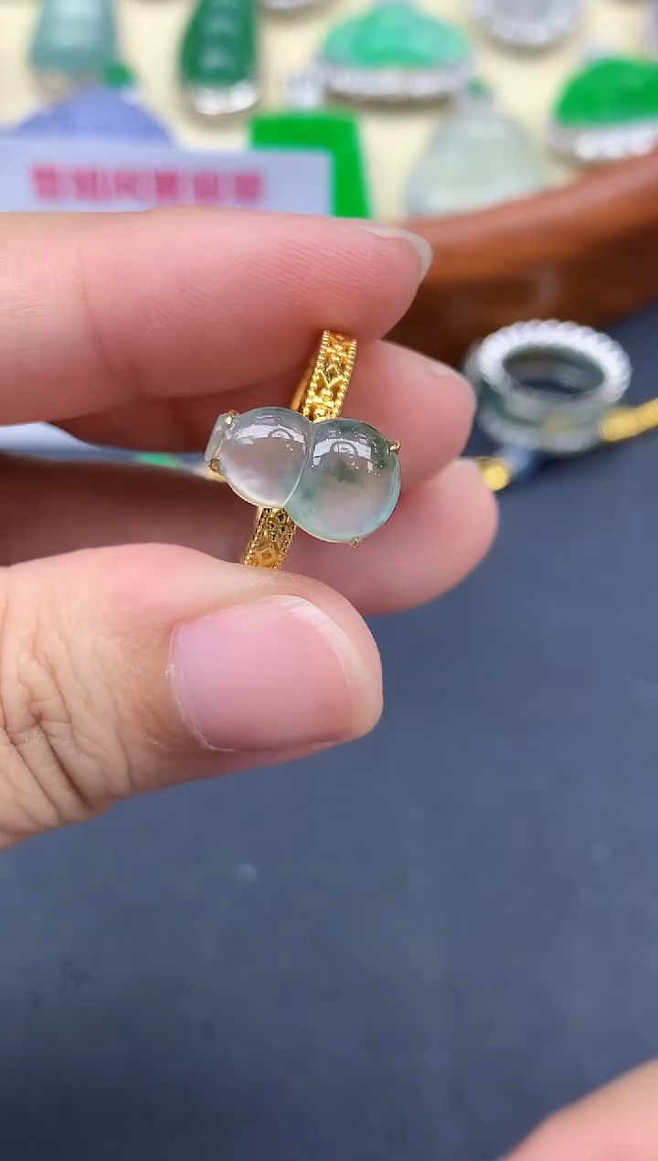 18K金镶嵌戒指翡翠413-中国好珍宝