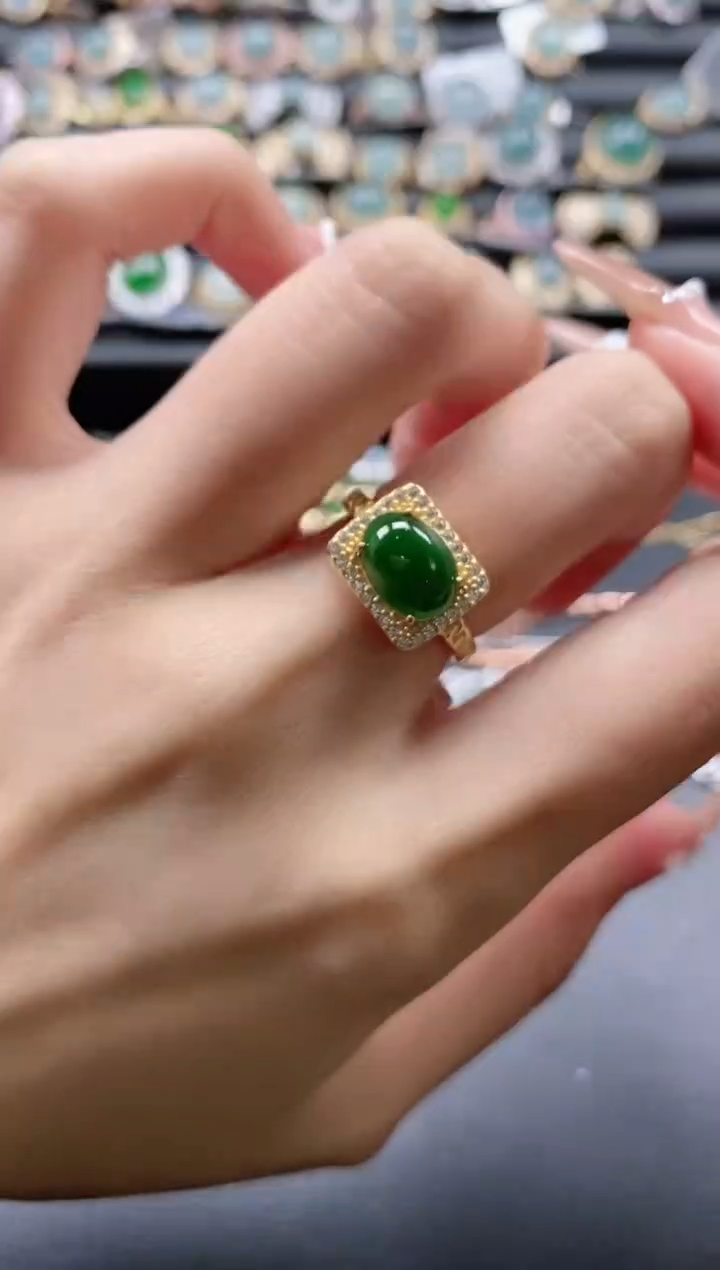 【闪购商品】翡翠戒指银S925镶嵌51511