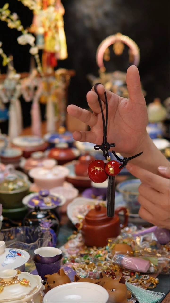 【闪购商品】摆件红色大漆葫芦挂件