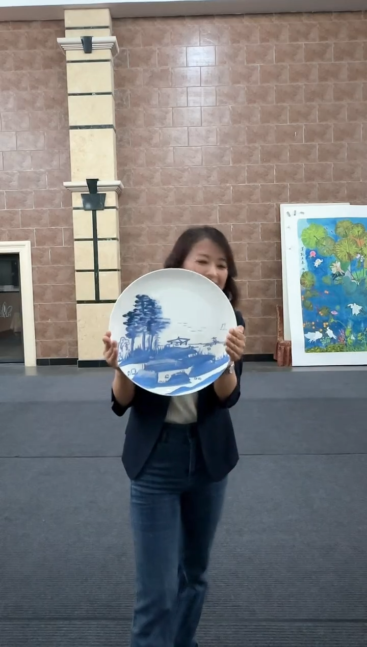 纸本1炳山艺术---翟旭东李庚合作瓷盘绘画作品