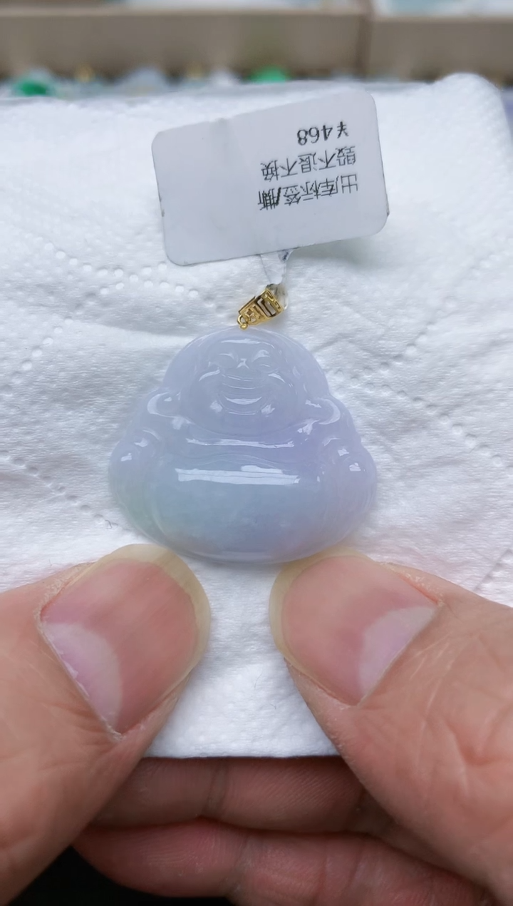 翡翠18K金镶嵌颈饰天然翡翠A货