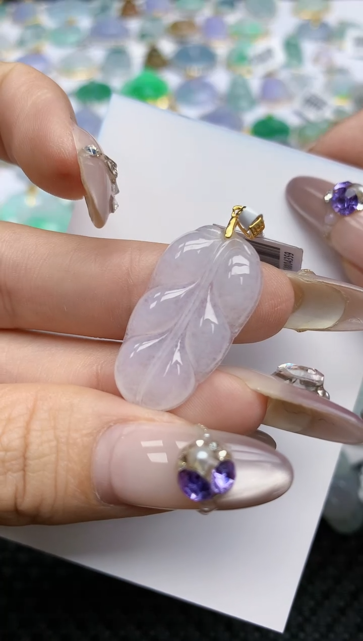 翡翠挂件银S925镶嵌320    天然翡翠A货