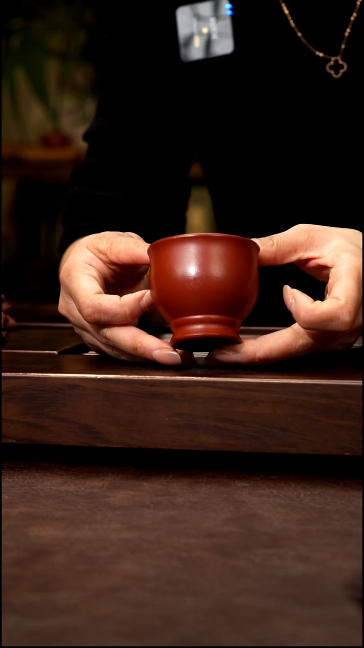 茶壶紫砂朱泥台足杯