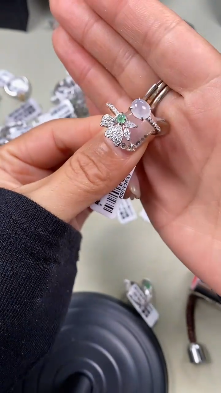 【闪购商品】翡翠戒指银S925镶嵌8918