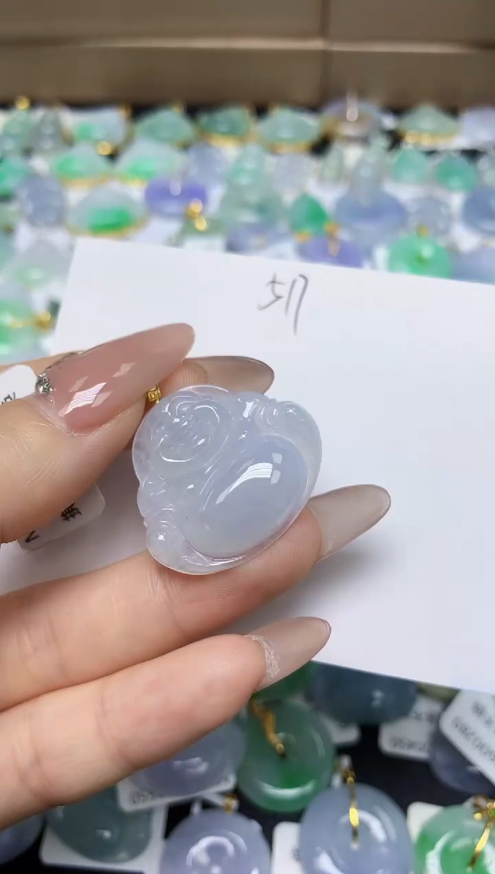 翡翠18K金镶嵌颈饰天然翡翠A货