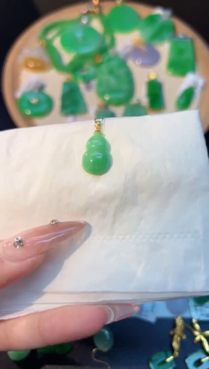 【闪购商品】翡翠颈饰18K金镶嵌Y缅料A货/支持复检/一件