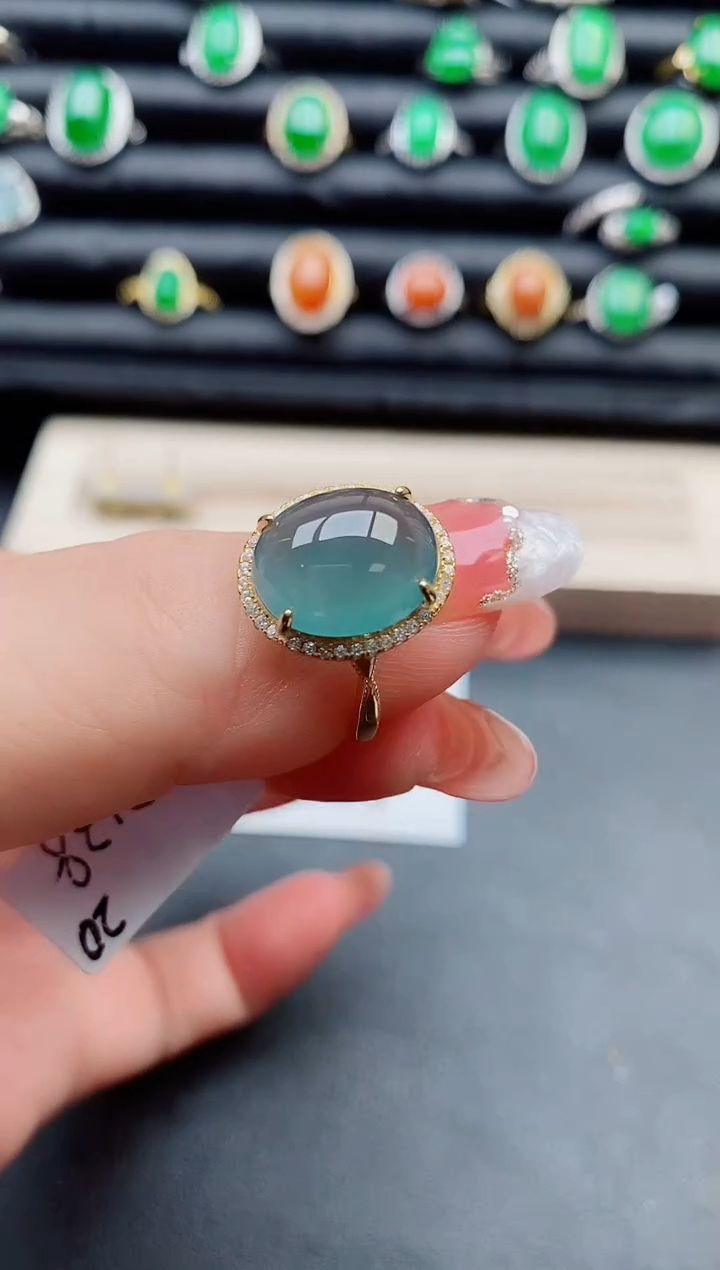 【闪购商品】翡翠戒指银S925镶嵌50800