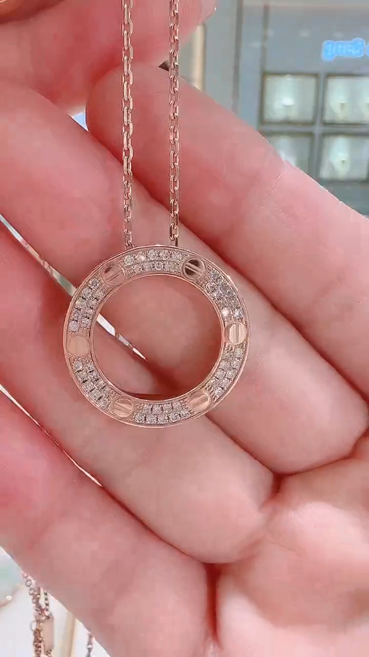 【闪购商品】钻石套链18K金镶嵌套链