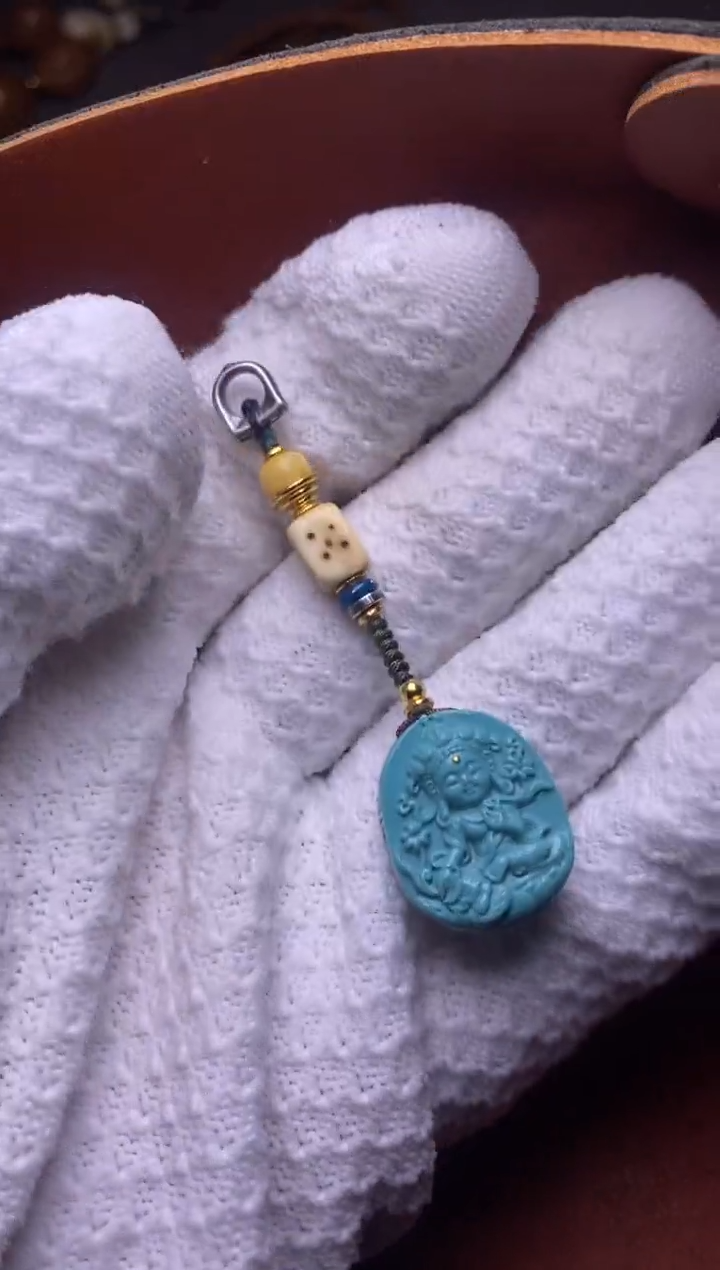 未镶嵌绿松石颈饰设计款侧挂（19*23）