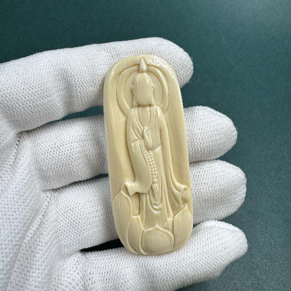 DK1070天然猛犸牙无相雕刻牌支持鉴定假一罚四