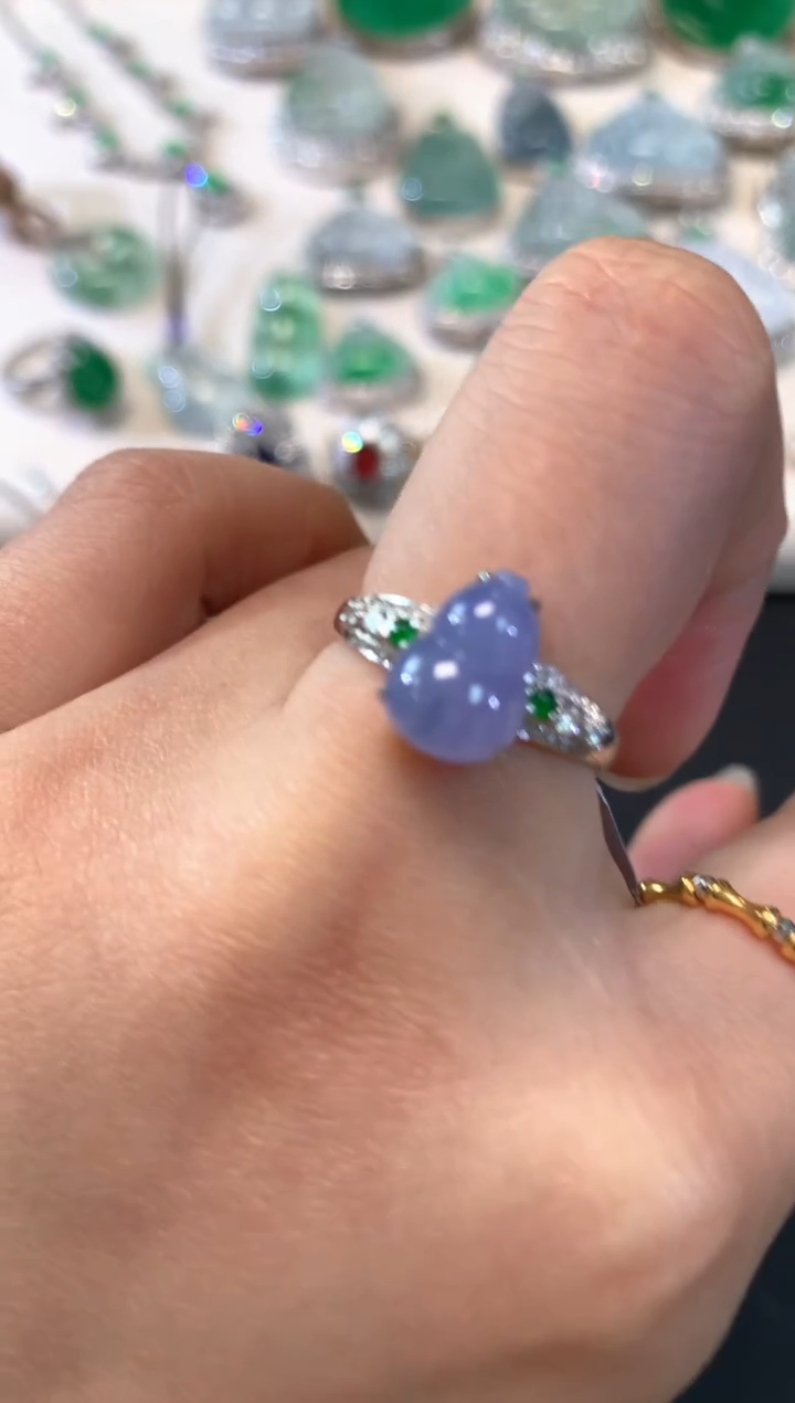 【闪购商品】翡翠戒指18K金镶嵌A267|4980