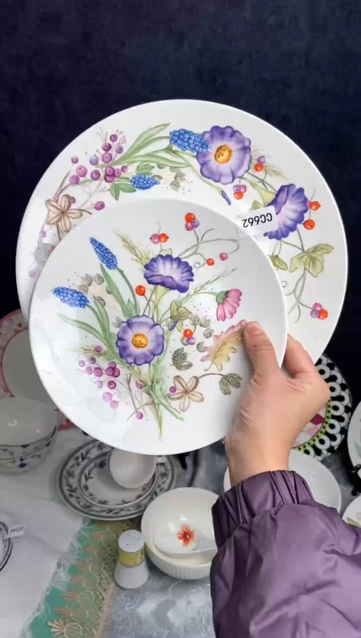 【闪购商品】瓷片陶瓷原单CC662餐具两件套