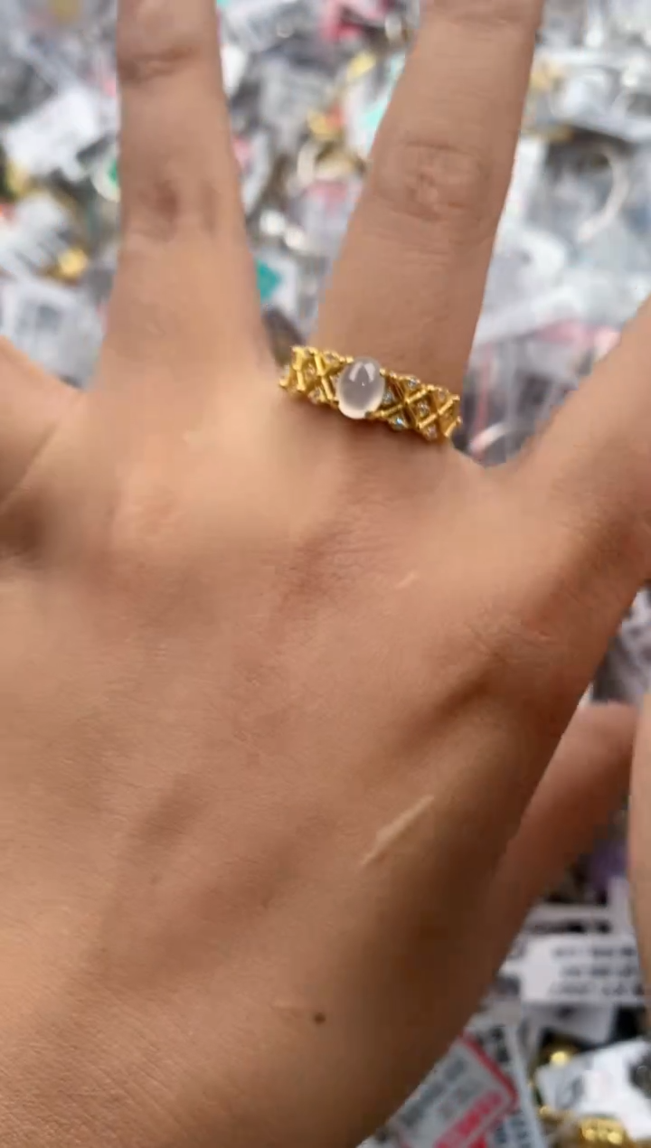 银S925镶嵌戒指翡翠2222       2