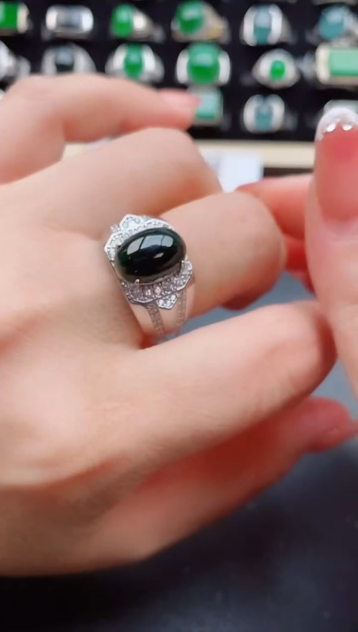 【闪购商品】翡翠戒指银S925镶嵌121212