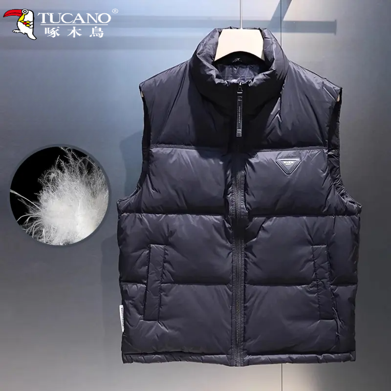 TUCANO/啄木鳥2025秋冬新款白鸭绒立领羽绒马甲男士无袖外套保暖