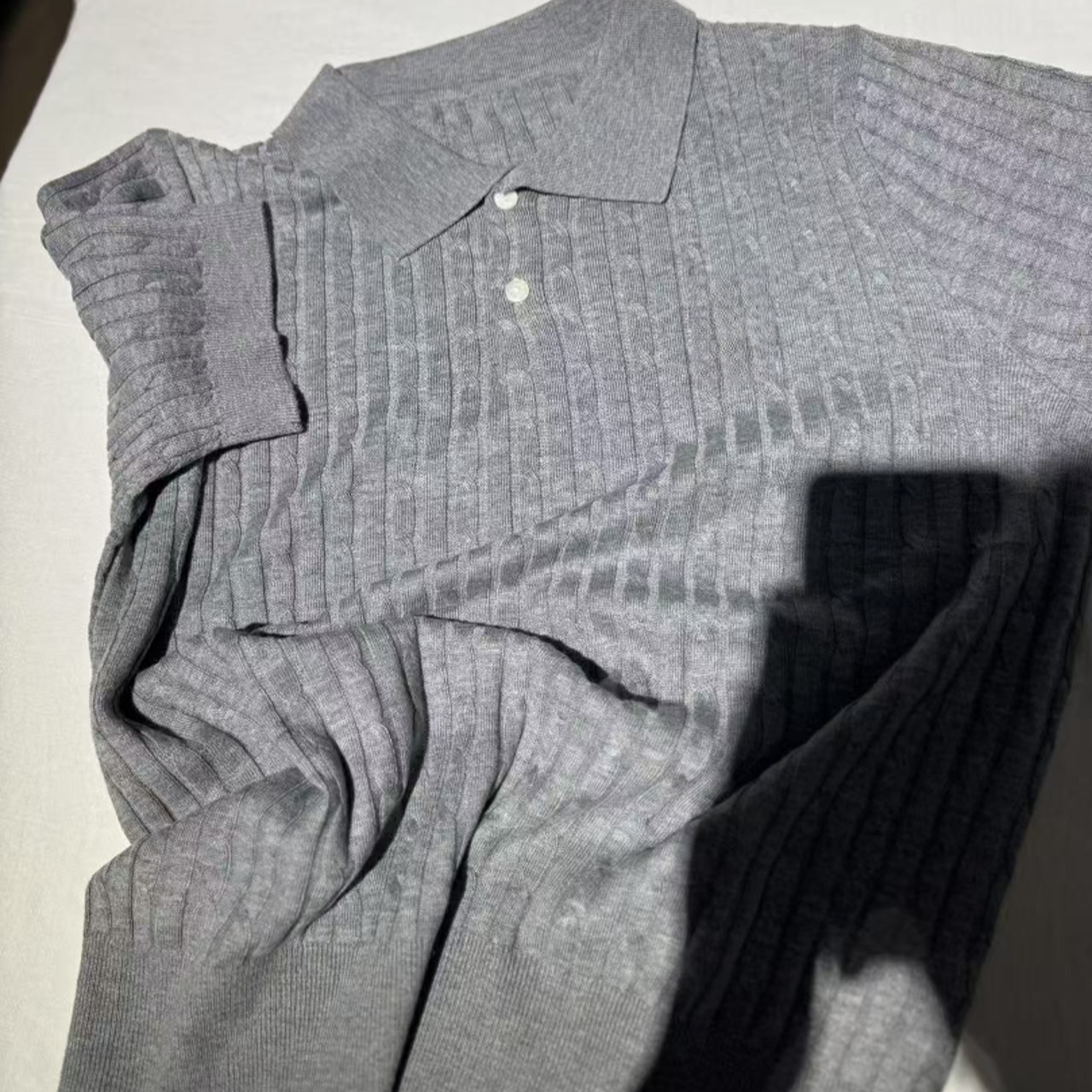 【欧琲】F280#POLO领纯色针织短袖上衣
