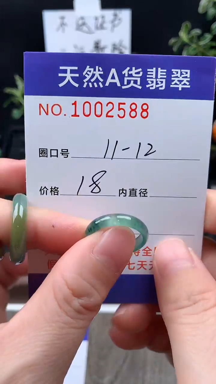 未镶嵌戒指翡翠11-12#