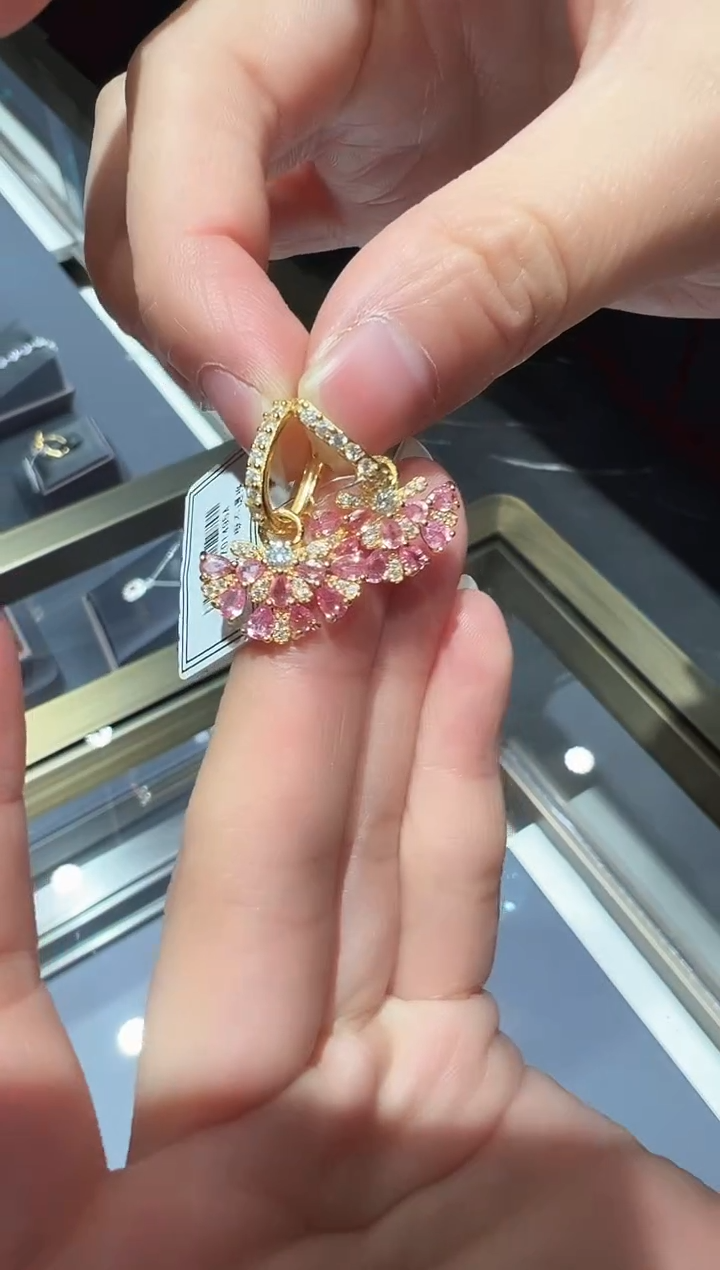 【闪购商品】蓝宝石耳饰银S925镶嵌75【】