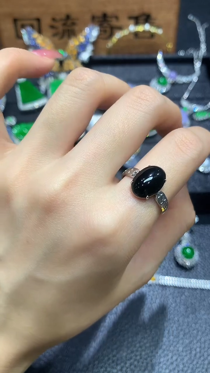 翡翠戒指18K金镶嵌5团购