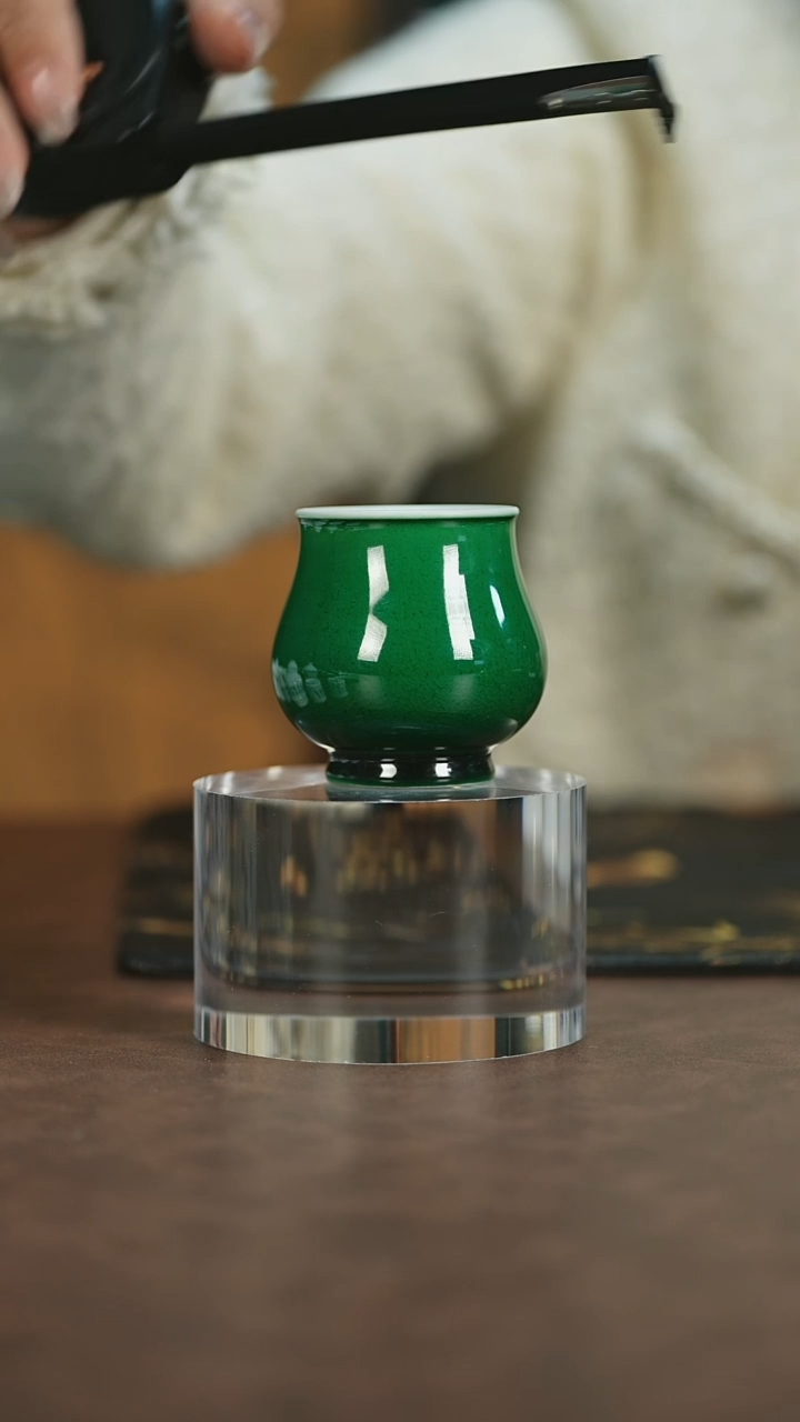 【闪购商品】瓷唐里翡翠地W绿主人杯