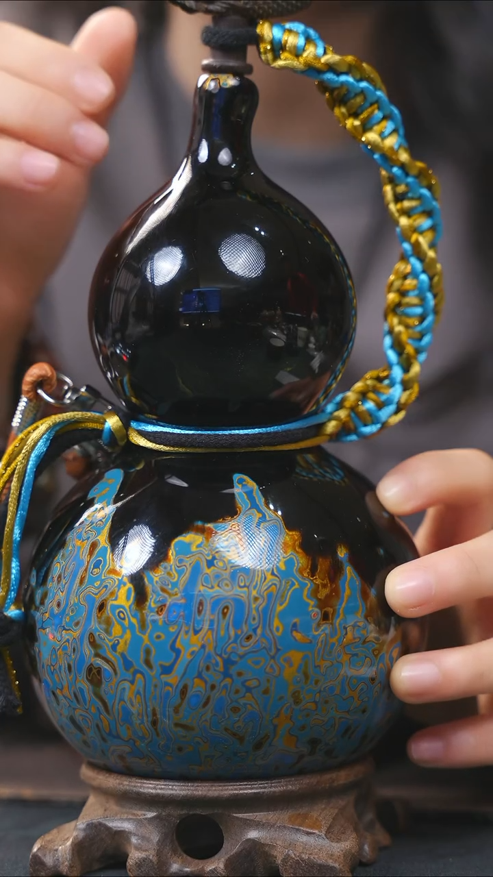 【闪购商品】YX167漆艺酒葫芦不包手串及旋转底座