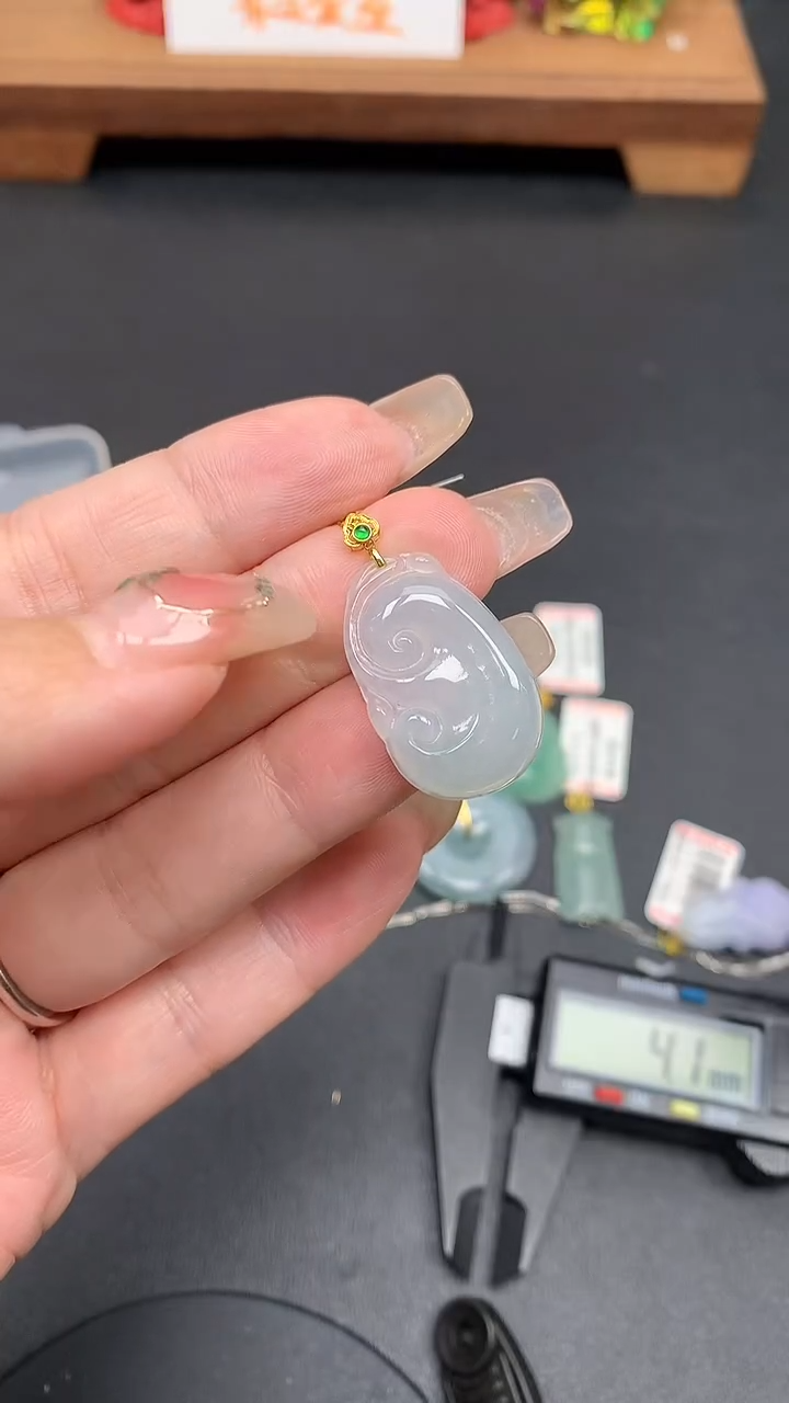 【闪购商品】翡翠吊坠(不含链)18K金镶嵌MS160006