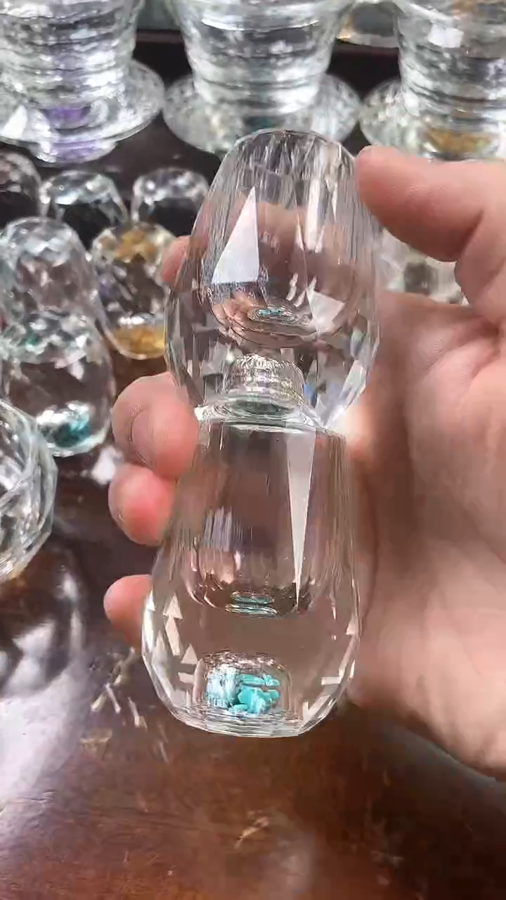 【闪购商品】玺宴新款水晶水滴杯绿松石2个装