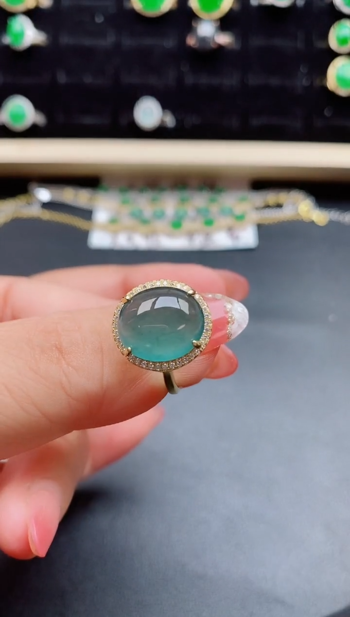 【闪购商品】翡翠戒指银S925镶嵌508505