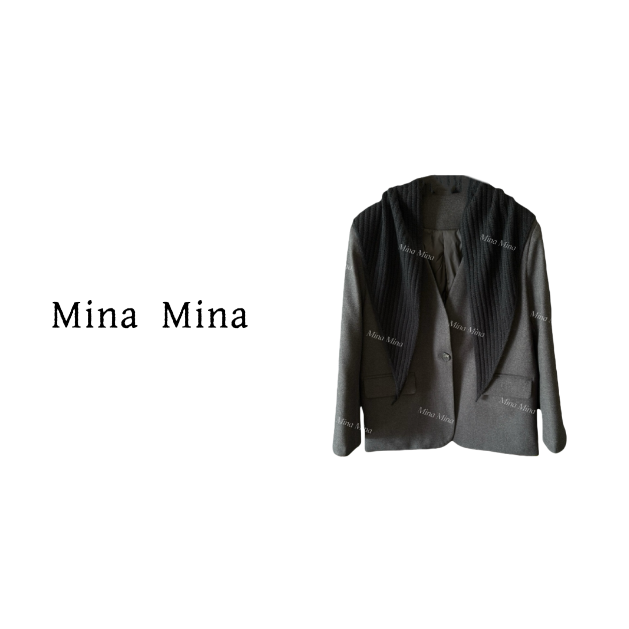 【巴黎画廊】 Mina25冬季新款 极简经典百搭廓形加绒v领西装25Z2710