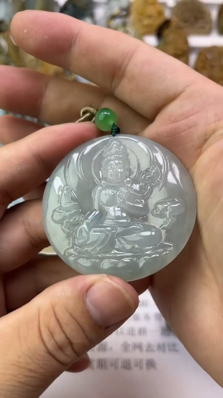 翡翠未镶嵌颈饰福***襟天然翡翠