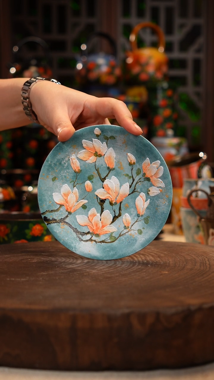 油画 手绘釉下彩