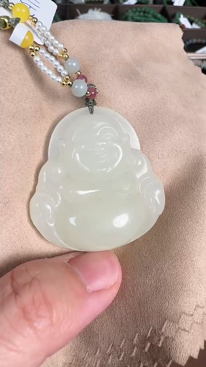 【闪购商品】和田玉吊坠未镶嵌白玉弥勒佛