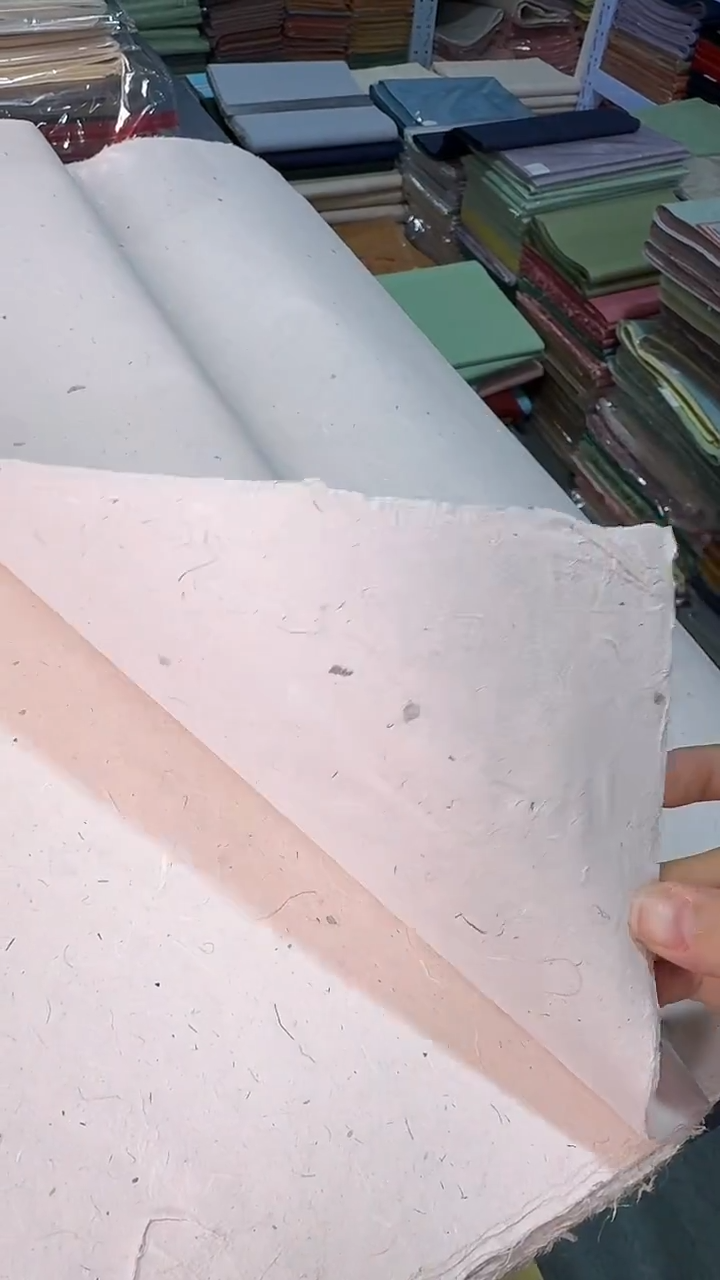 纯手工四尺整张50张肉粉色丝绒茶叶槽底皮纸