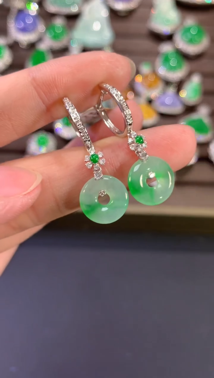 【闪购商品】翡翠耳饰18K金镶嵌Z185|5980