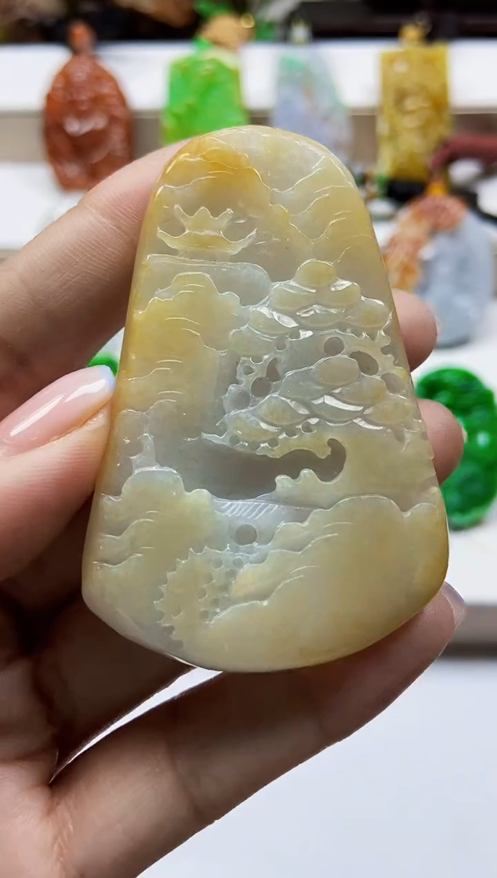 颈饰未镶嵌翡翠翡翠A货