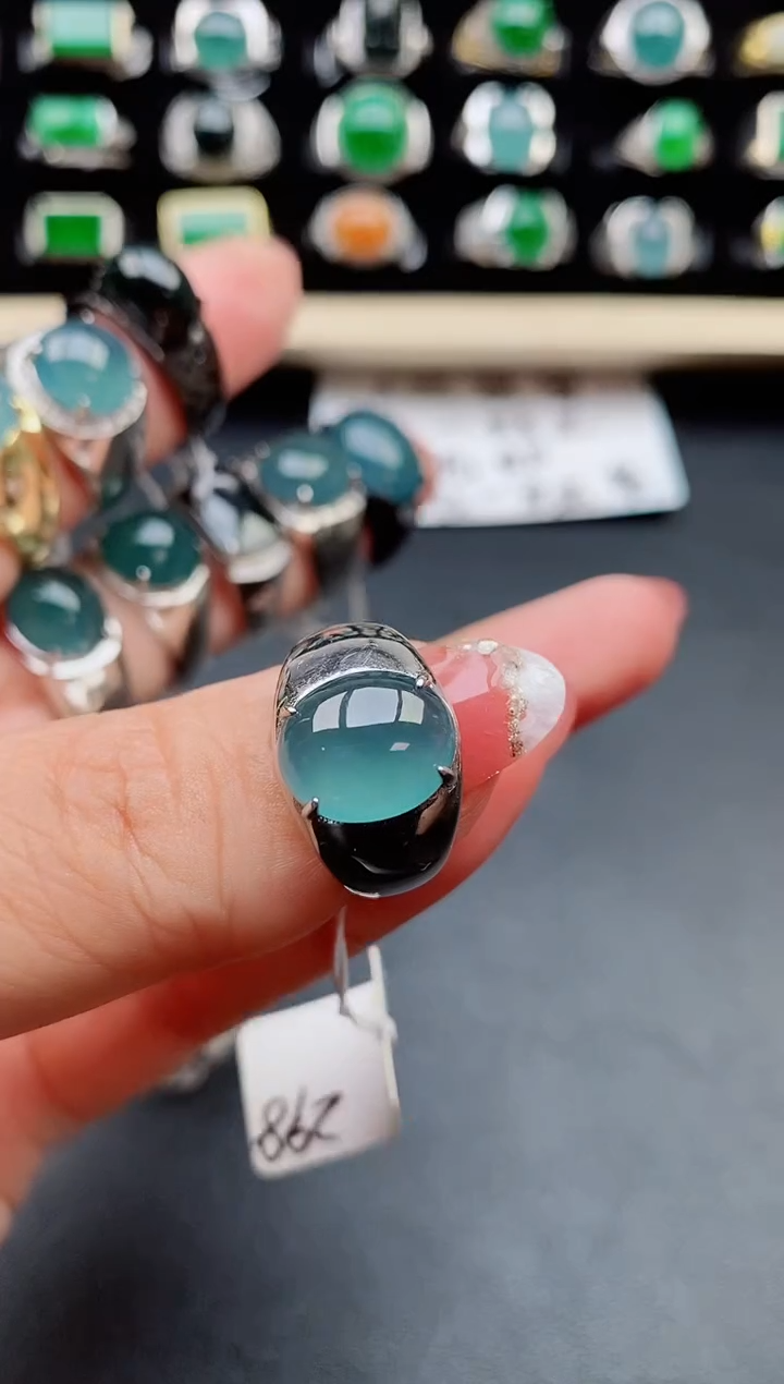 【闪购商品】翡翠戒指银S925镶嵌12121