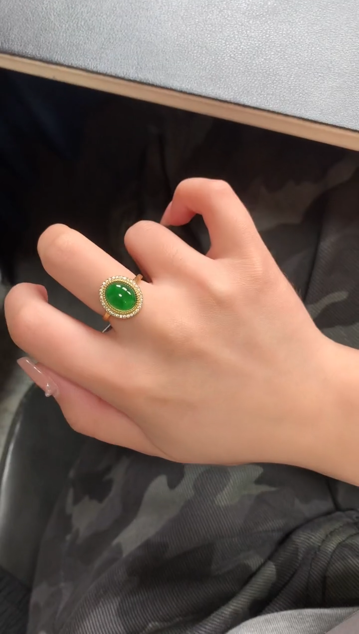 【闪购商品】翡翠戒指银S925镶嵌51214