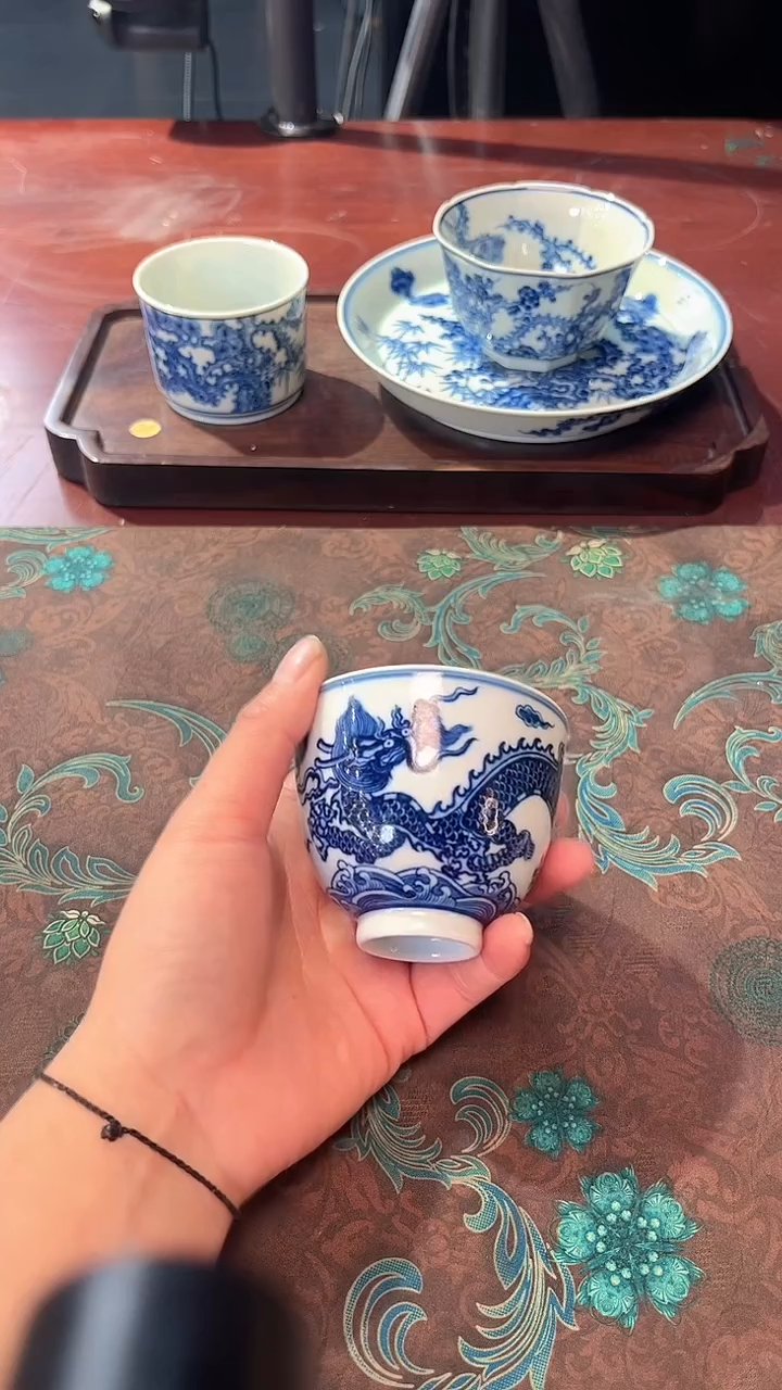 镹曰陶柴窑手工手绘青花