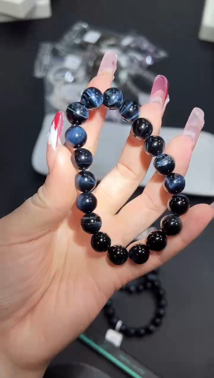 【闪购商品】木变石（虎睛石）手链未镶嵌72b多样性发其一/1条