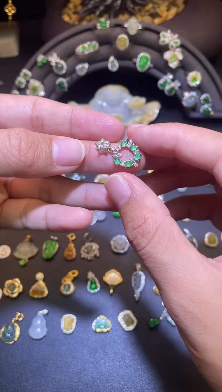 吊坠(不含链)银S925镶嵌翡翠1