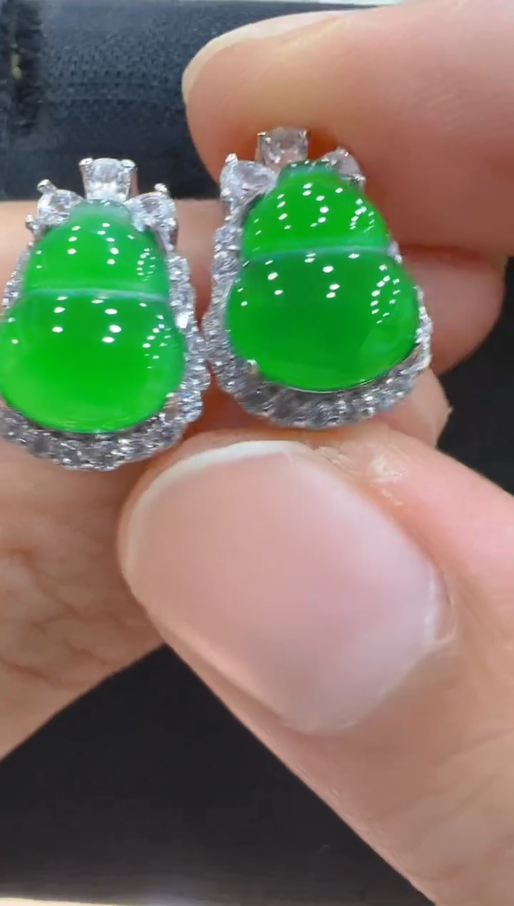 翡翠银S925镶嵌耳饰多样性团购发一件