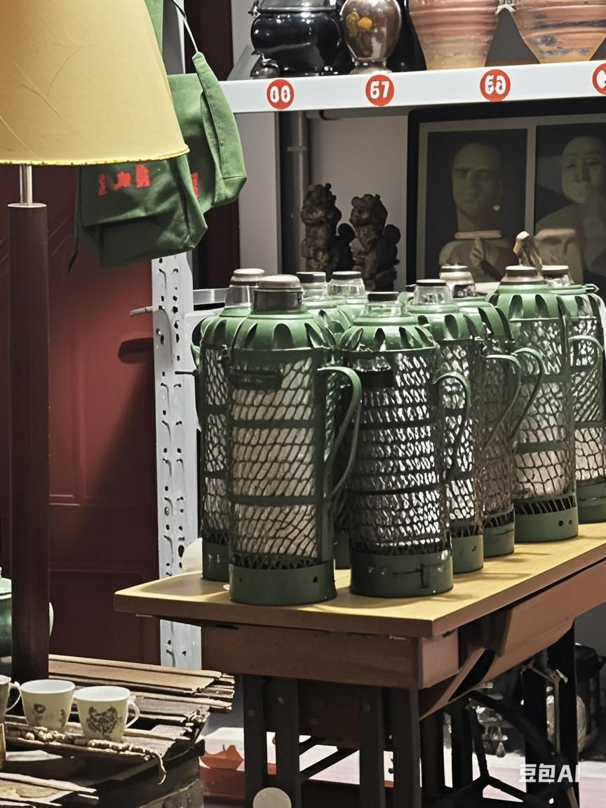 民俗怀旧老式绿铁皮暖水瓶保温热水瓶老物件