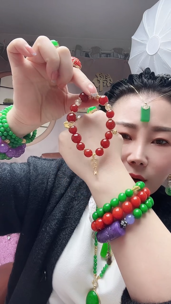 【闪购商品】玛瑙/玉髓手链14K金镶嵌X85号