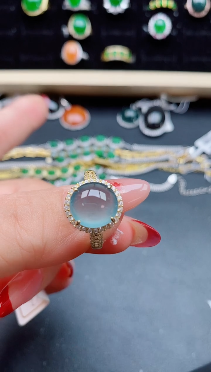 【闪购商品】翡翠戒指银S925镶嵌32321