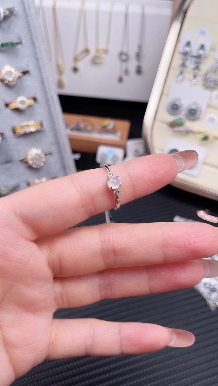 【闪购商品】翡翠戒指银S925镶嵌戒指