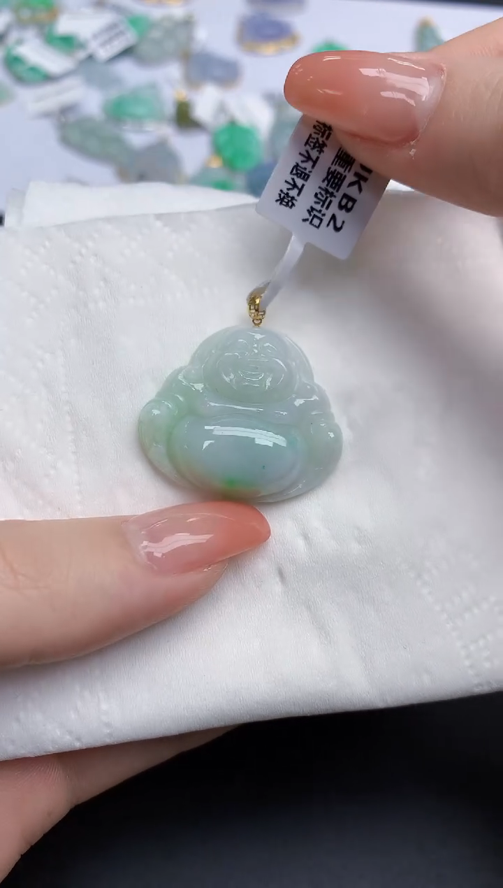 【闪购商品】翡翠颈饰18K金镶嵌天然缅甸翡翠A货