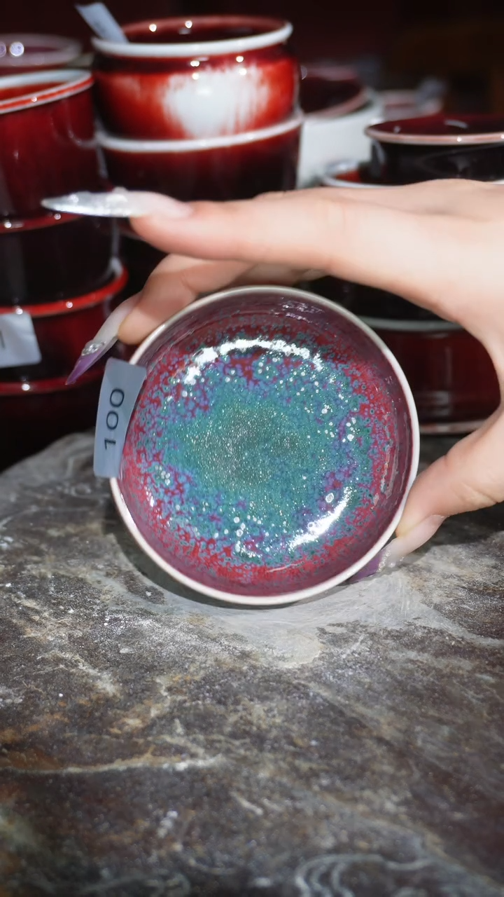 摆件陶精品窑变钧瓷茶器